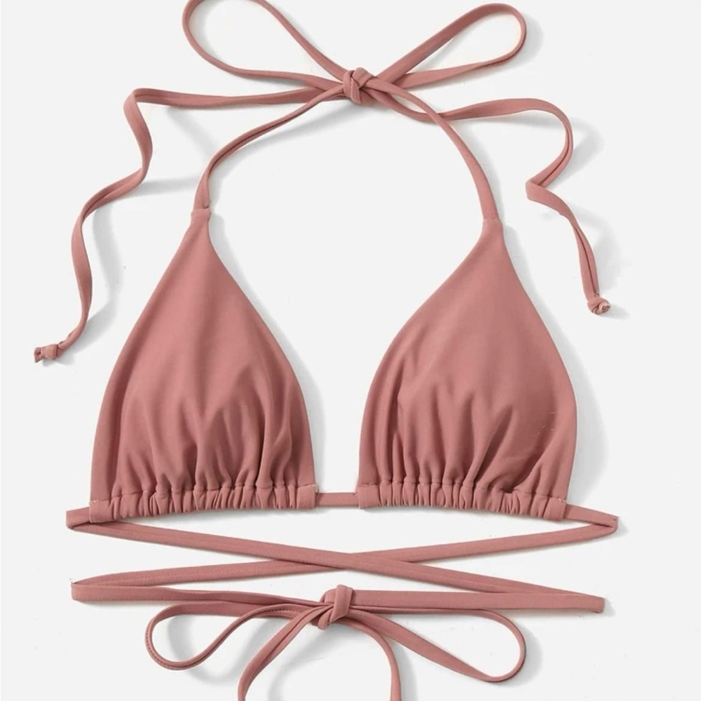 SHEIN Dusty Pink Wrap-Around Bikini Top!